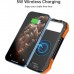 Батарея універсальна Choetech 10000mAh, 5V/2.1A, solar panel, Qi-5W, Black-Orange (B659-OR)