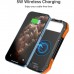 Батарея універсальна Choetech 10000mAh, 5V/2.1A, solar panel, Qi-5W, Black-Orange (B659-OR)