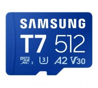 Карта пам'яті Samsung 512GB microSDXC class 10 UHS-I U3 V30 A2 T7 (MB-MB512T/WW)