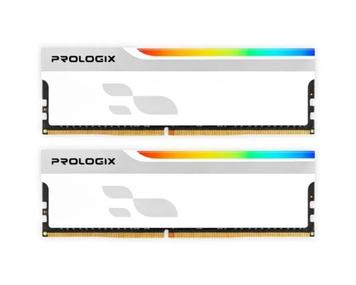 Модуль пам'яті для комп'ютера DDR5 32GB (2x16GB) 5600 MHz Onyx White RGB Prologix (PRO32GB5600YWR5K)
