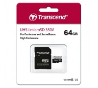 Карта пам'яті Transcend 64GB microSDXC class 10 UHS-I U1 High Endurance (TS64GUSD350V)