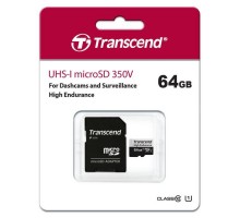 Карта пам'яті Transcend 64GB microSDXC class 10 UHS-I U1 High Endurance (TS64GUSD350V)
