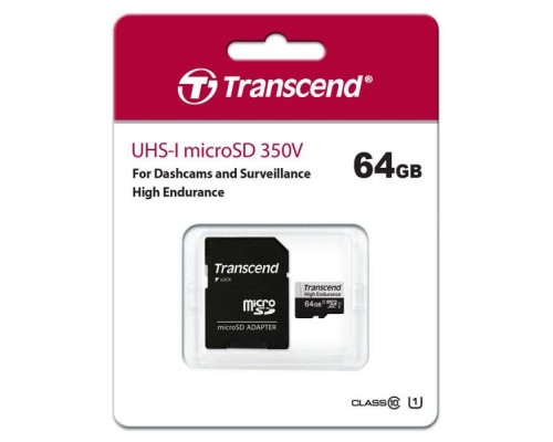 Карта пам'яті Transcend 64GB microSDXC class 10 UHS-I U1 High Endurance (TS64GUSD350V)