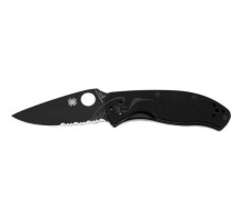 Ніж Spyderco Tenacious Black Blade полусеррейтор (C122GBBKPS)