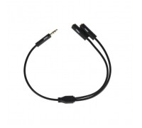 Кабель мультимедійний 3.5 мм jack(M) x 2(F), black, 0.15m 2E (2E-W9697)