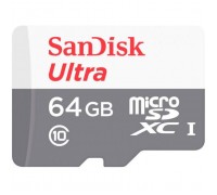 Карта пам'яті SanDisk 64GB microSD class 10 Ultra Light (SDSQUNR-064G-GN3MN)