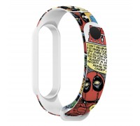 Ремінець до фітнес браслета Armorstandart Superhero для Xiaomi Mi Band 7/6/5 DP Comix White (ARM59252)