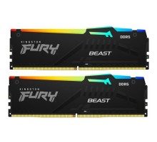 Модуль пам'яті для комп'ютера DDR5 16GB (2x8GB) 5600 MHz Beast RGB Kingston Fury (ex.HyperX) (KF556C40BBAK2-16)