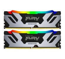 Модуль пам'яті для комп'ютера DDR5 32GB (2x16GB) 6400 MHz Renegade Silver RGB Kingston Fury (ex.HyperX) (KF564C32RSAK2-32)