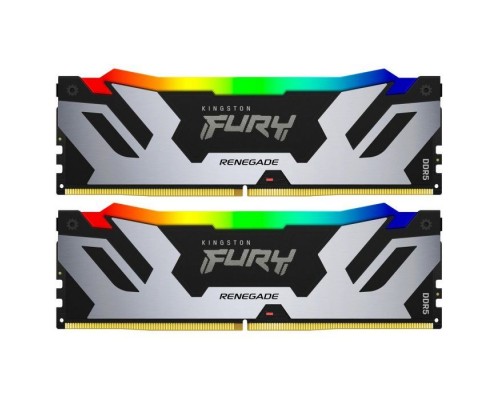 Модуль пам'яті для комп'ютера DDR5 32GB (2x16GB) 6400 MHz Renegade Silver RGB Kingston Fury (ex.HyperX) (KF564C32RSAK2-32)