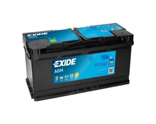 Акумулятор автомобільний EXIDE START-STOP AGM 106Ah (950EN) (EK1060)