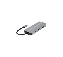 Концентратор Cablexpert USB-C 8-in-1 (USB hub 3.0/HDMI//VGA/PD/CR/stereo audio) (A-CM-COMBO8-02)