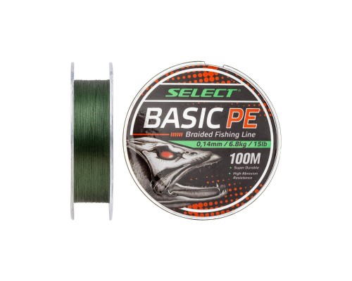 Шнур Select Basic PE 100m Dark Green 0.20mm 28lb/12.7kg (1870.27.65)