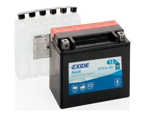Акумулятор автомобільний EXIDE AGM 12Ah (+/-) (200EN) (ETX14-BS)