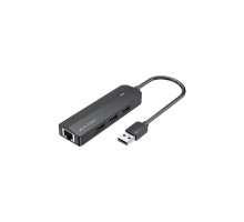 Концентратор Vention USB 2.0 to 3хUSB 2.0 + RJ45 100M Ethernet (CHPBB)