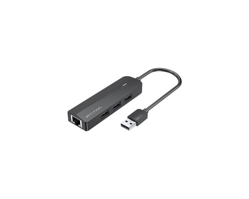 Концентратор Vention USB 2.0 to 3хUSB 2.0 + RJ45 100M Ethernet (CHPBB)