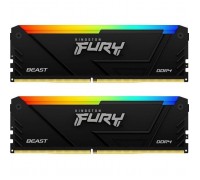 Модуль пам'яті для комп'ютера DDR4 16GB (2x8GB) 3600 MHz Beast RGB Kingston Fury (ex.HyperX) (KF436C17BB2AK2/16)
