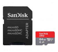 Карта пам'яті SanDisk 64GB microSD class 10 UHS-I Ultra (SDSQUAB-064G-GN6MA)