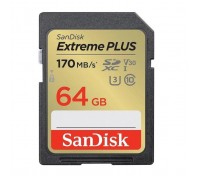 Карта пам'яті SanDisk 64GB SD class 10 UHS-I Extreme PLUS (SDSDXW2-064G-GNCIN)