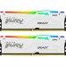 Модуль пам'яті для комп'ютера DDR5 32GB 5200 MHz FURY Beast White RGB Kingston Fury (ex.HyperX) (KF552C40BWAK2-32)