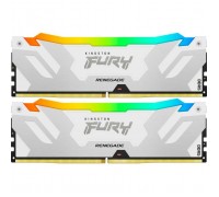 Модуль пам'яті для комп'ютера DDR5 64GB (2x32GB) 6400 MHz Renegade RGB White XMP Kingston Fury (ex.HyperX) (KF564C32RWAK2-64)