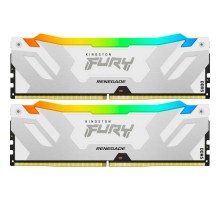 Модуль пам'яті для комп'ютера DDR5 64GB (2x32GB) 6400 MHz Renegade RGB White XMP Kingston Fury (ex.HyperX) (KF564C32RWAK2-64)