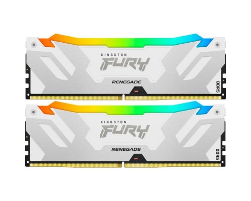 Модуль пам'яті для комп'ютера DDR5 64GB (2x32GB) 6400 MHz Renegade RGB White XMP Kingston Fury (ex.HyperX) (KF564C32RWAK2-64)