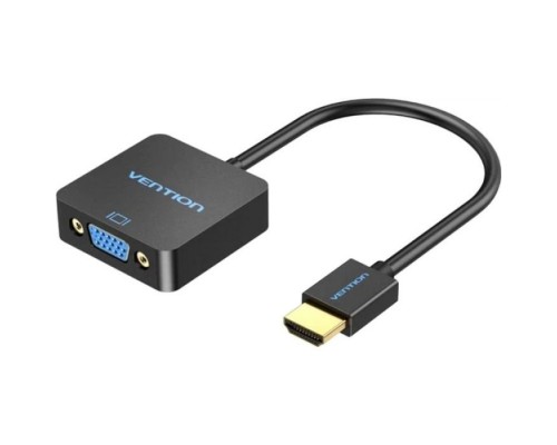 Перехідник HDMI M to VGA F 1080P 60Hz 3,5mm Audio Micro USB (F) powered Vention (ACRBB)