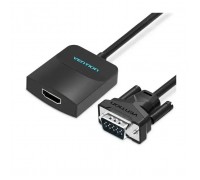 Перехідник VGA 15F to HDMI M 1080P 60Hz 3,5mm Audio 0.15m Vention (ACNBB)