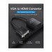 Перехідник VGA 15F to HDMI M 1080P 60Hz 3,5mm Audio 0.15m Vention (ACNBB)