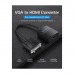 Перехідник VGA 15F to HDMI M 1080P 60Hz 3,5mm Audio 0.15m Vention (ACNBB)