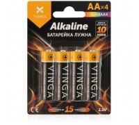 Батарейка AA LR6 Alkaline 4pcs Blister Vinga (VJABAA4)