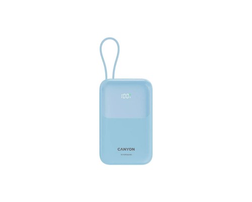 Батарея універсальна Canyon 10000mAh OnPower 101 PD/22.5W built-in cable Blue (CNS-CPB101BL)