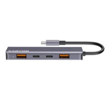 Концентратор Canyon hub DS-18 5in1 USB-C Grey (CNS-TDS18)