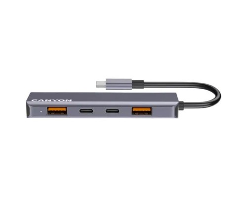 Концентратор Canyon hub DS-18 5in1 USB-C Grey (CNS-TDS18)