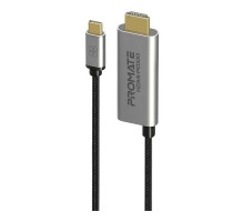 Кабель мультимедійний USB-C to HDMI hdmi-pd100.grey Promate (hdmi-pd100.grey)