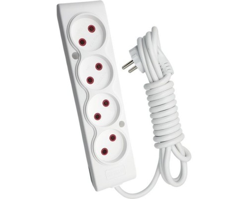 Мережевий подовжувач TECCO 5м 4 поста white (8681277841507)