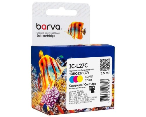 Картридж Barva Lexmark 27 (10N0227) 140 c, Color (IC-L27C)