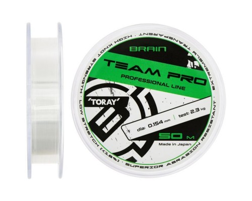 Волосінь Brain Team Pro 50m (clear) 0.154mm 2.3kg (1858.26.85)