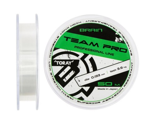 Волосінь Brain Team Pro 50m (clear) 0.193mm 3.6kg (1858.26.87)