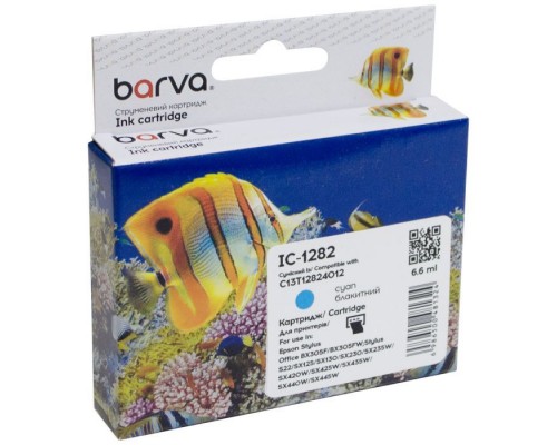 Картридж Barva Epson T1282 (C13T12824011/C13T12824012) 260с, cyan (IC-1282)