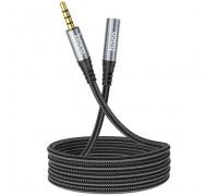 Кабель мультимедійний 3.5mm M to 3.5mm F 2.0m Gray HOCO (6931474762160)