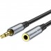 Кабель мультимедійний 3.5mm M to 3.5mm F 2.0m Gray HOCO (6931474762160)