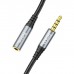 Кабель мультимедійний 3.5mm M to 3.5mm F 2.0m Gray HOCO (6931474762160)