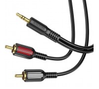 Кабель мультимедійний 3.5mm M to 2xRCA M 1.5m Black BOROFONE (6974443382204)