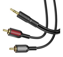 Кабель мультимедійний 3.5mm M to 2xRCA M 1.5m Black BOROFONE (6974443382204)