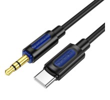 Кабель мультимедійний USB-C to 3.5mm M 1.0m silicone black BOROFONE (6941991114410)