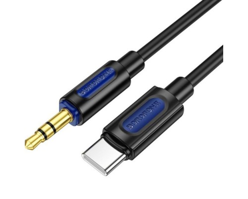 Кабель мультимедійний USB-C to 3.5mm M 1.0m silicone black BOROFONE (6941991114410)