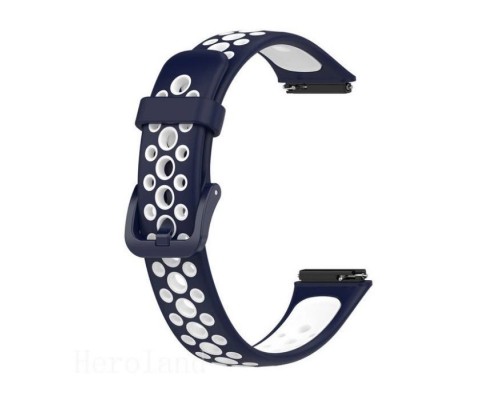 Ремінець до фітнес браслета BeCover Vents Style для Huawei Band 7/Honor Band 7 Blue-White (709442)