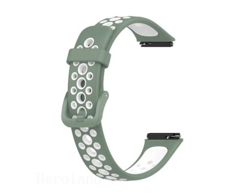 Ремінець до фітнес браслета BeCover Vents Style для Huawei Band 7/Honor Band 7 Green-White (709443)